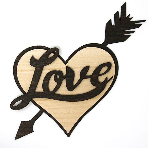 Layered Woodcut - Love Heart [SVG] 1