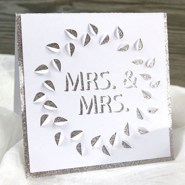 Papercut Pop-out Wreath Card - Mrs. and Mrs. [SVG] 1