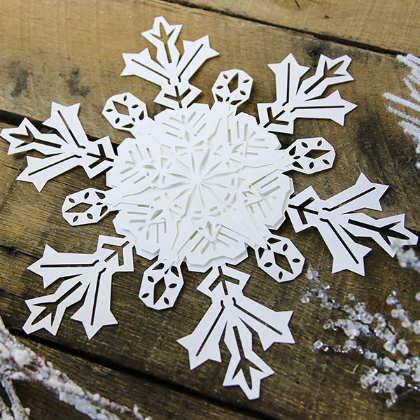 Papercut Layered Snowflake [SVG] 1