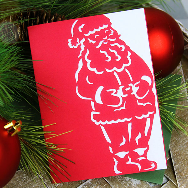 Papercut Santa Christmas Card [SVG] 1