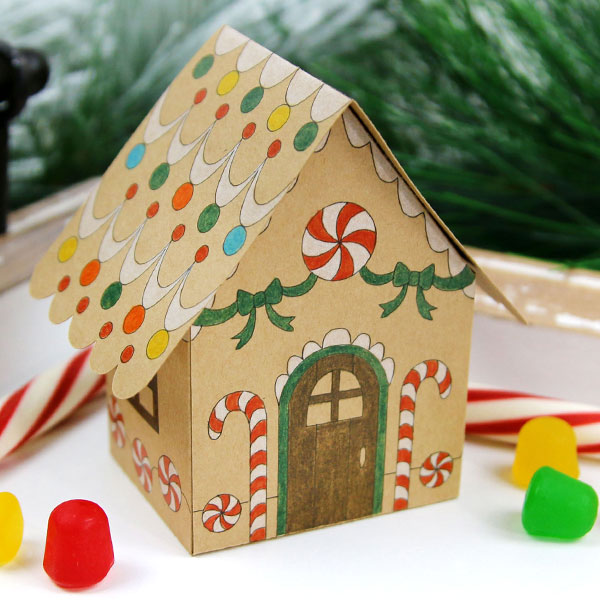 Cut and Color Gingerbread House [SVG] 1