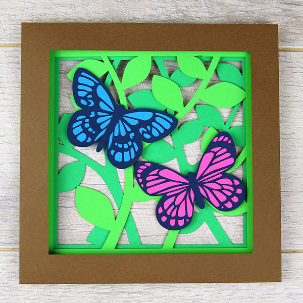 Butterfly Shadowbox with Frame [SVG] 1