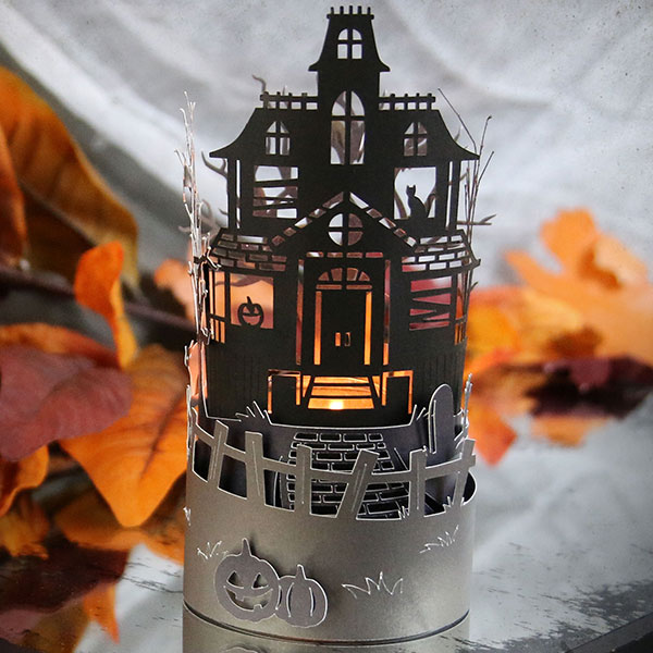 Haunted house retailer luminary Halloween candle holder