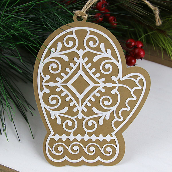 Papercut Gingerbread Cookie - Mitten [SVG] 1