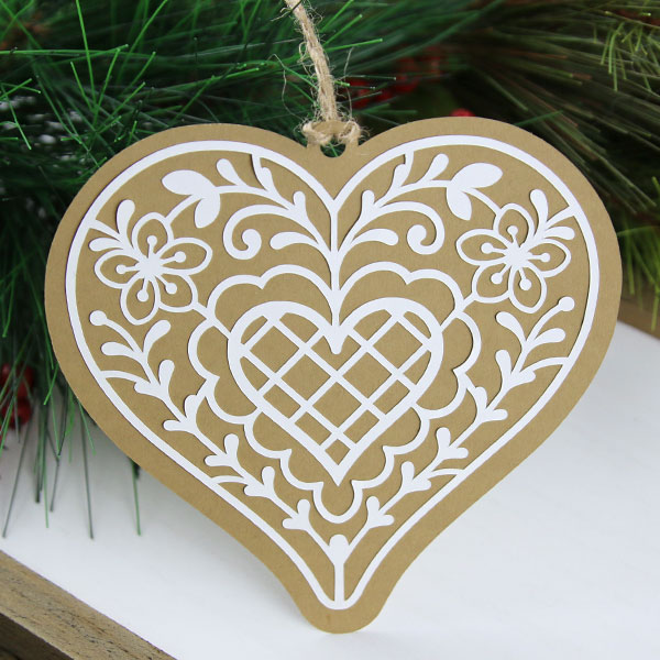 Papercut Gingerbread Cookie - Heart [SVG] 1