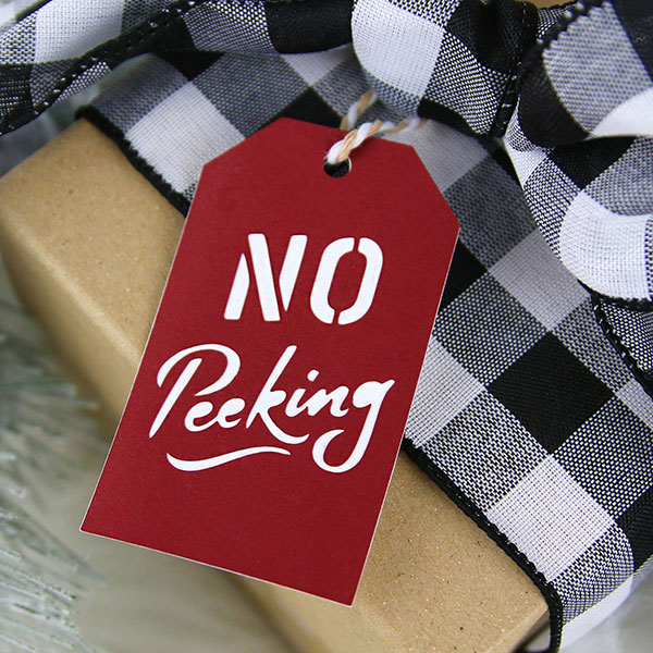 Papercut Gift Tag - No Peeking [SVG] 1