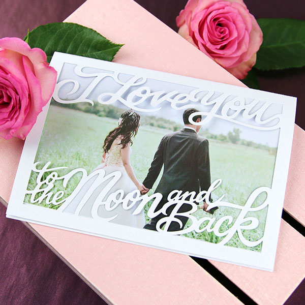 The Moon and Back Photo Frame Card [SVG] 1
