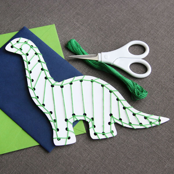 String Art Brontosaurus Card [SVG] 1