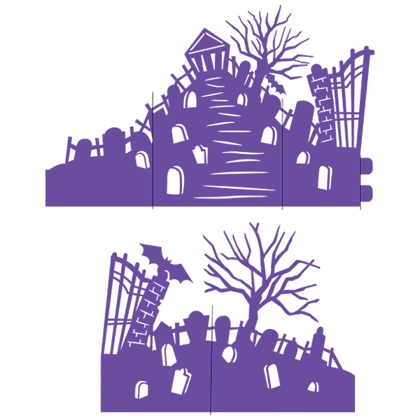 Haunted House Graveyard Scene [SVG] 1