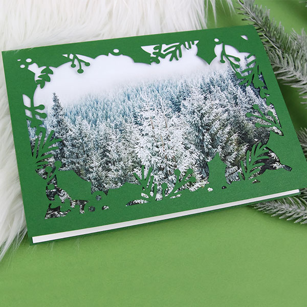 Holly & Berries Photo Frame Card [SVG] 1