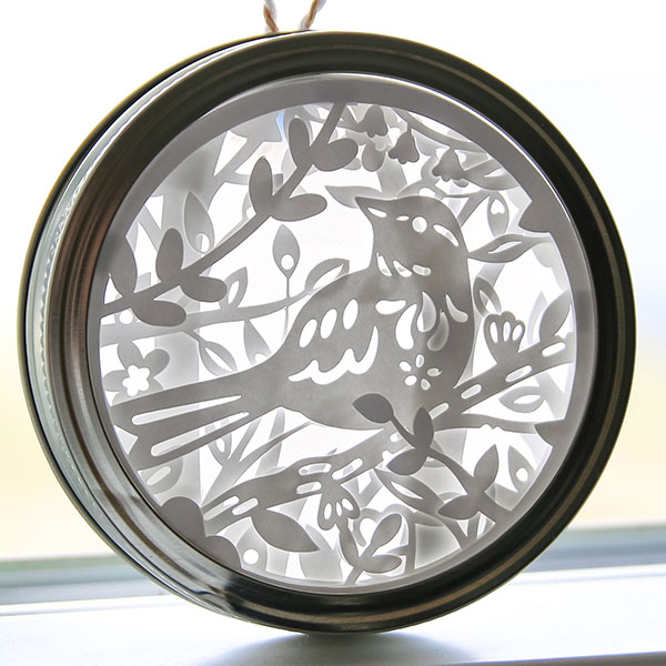Bird Scene Shadowbox Ornament [SVG] 1
