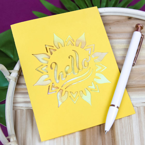 Hello Sun Watercolor Card [SVG] 1