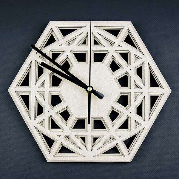 Layered Geometric Clock (Laser Cutting) 1