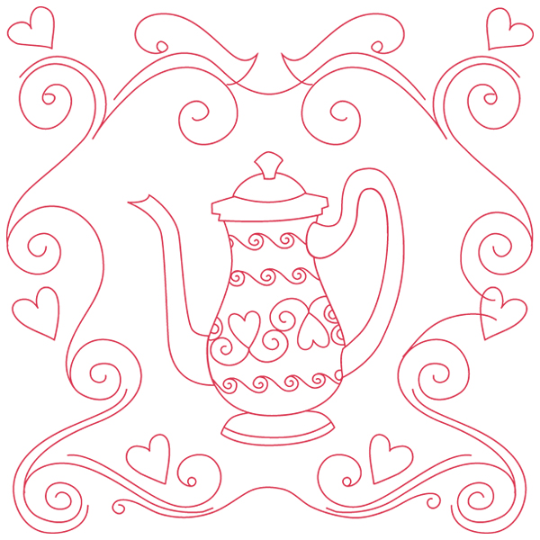 Delicate Hearts Teapot [SVG, DXF]