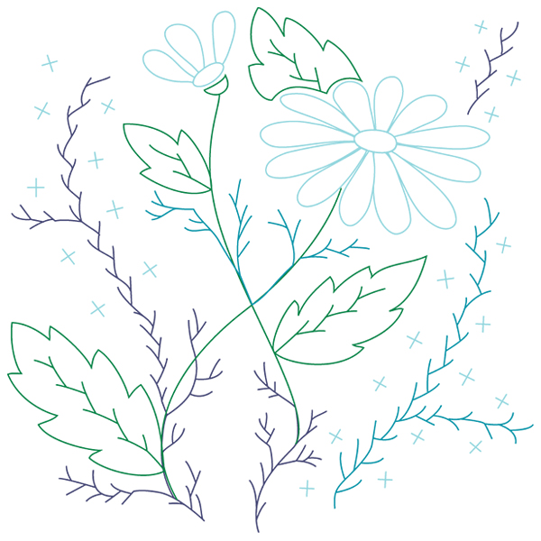 Floral Stitches [SVG, DXF]