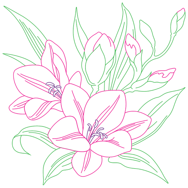 Freesia Sketch [SVG, DXF]