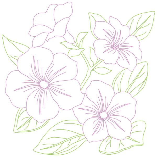 Petunia Sketch [SVG, DXF]