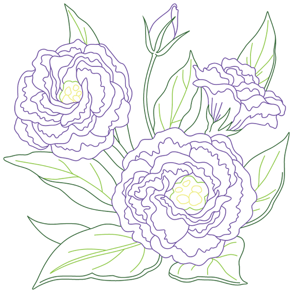 Lisianthus Sketch [SVG, DXF]