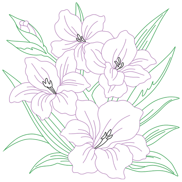 Gladiolus Sketch [SVG, DXF]