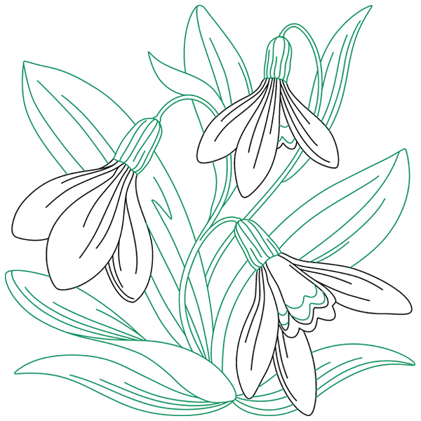 Snowdrops Sketch [SVG, DXF]