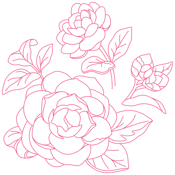 Camellia Botanical [SVG, DXF]