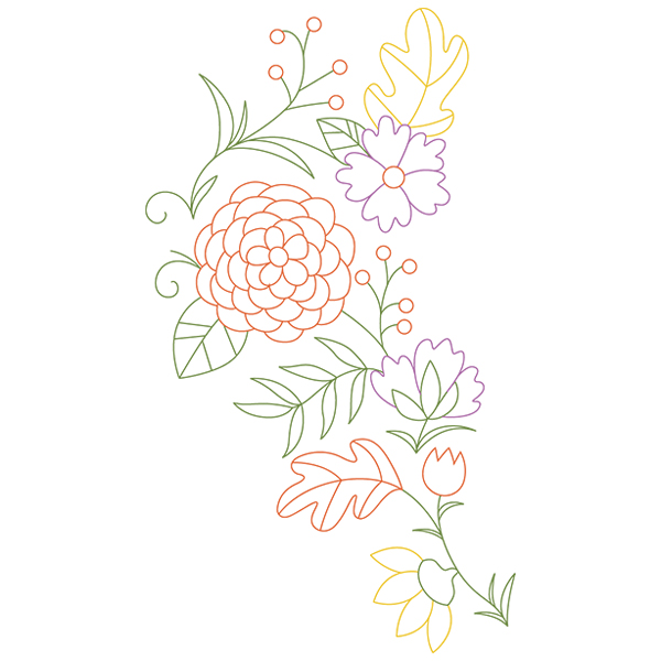 Autumn Flower Spray [SVG, DXF]