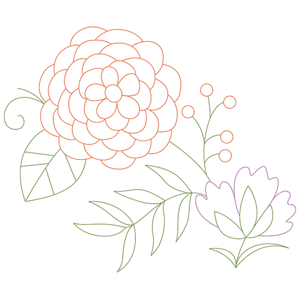 Autumn Flowers and Berries [SVG, DXF]