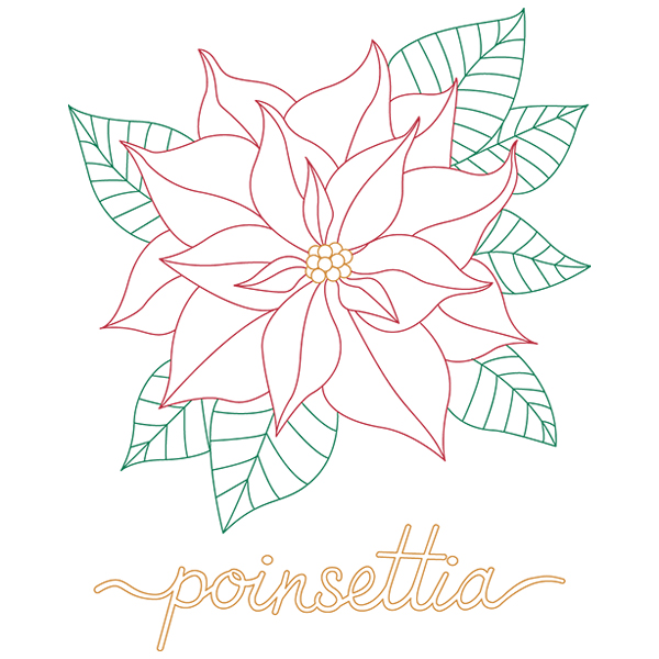 Christmas Bliss Poinsettia [SVG, DXF]