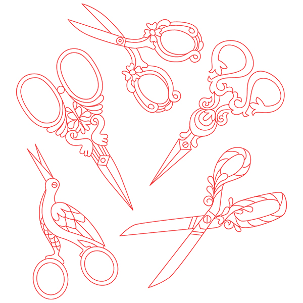 Antique Scissors Medley [SVG, DXF]
