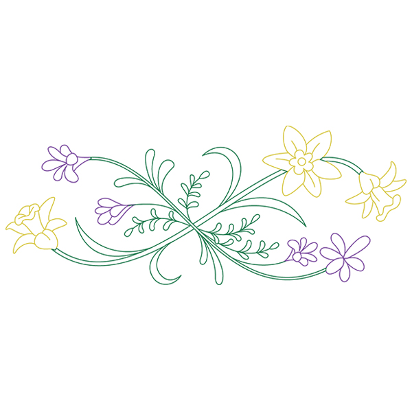 Blooming March Border [SVG, DXF]