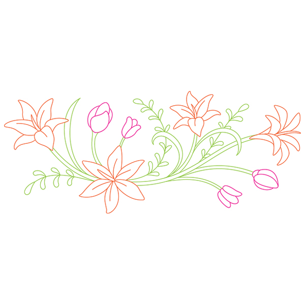 Blooming April Border [SVG, DXF]