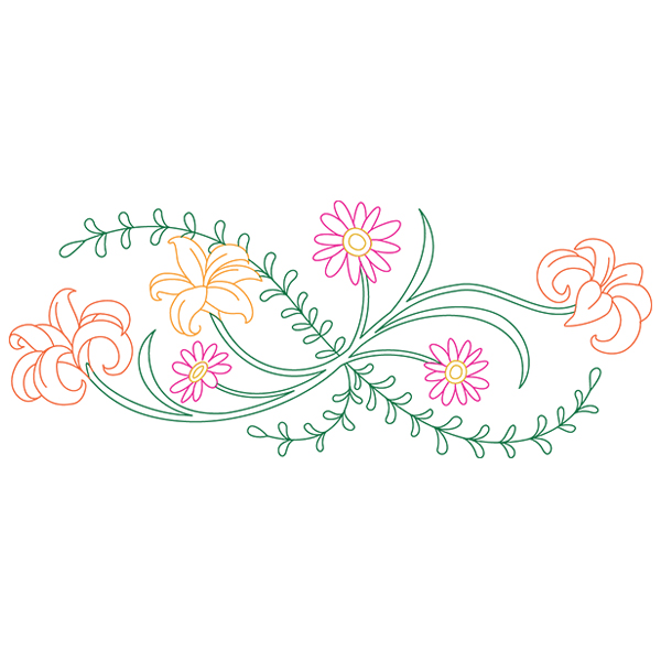 Blooming June Border [SVG, DXF]