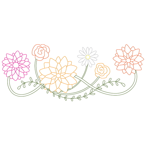 Blooming August Border [SVG, DXF]