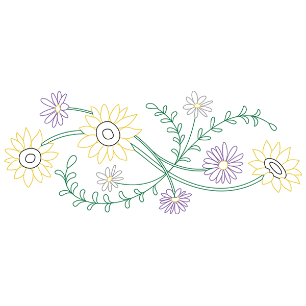 Blooming September Border [SVG, DXF]