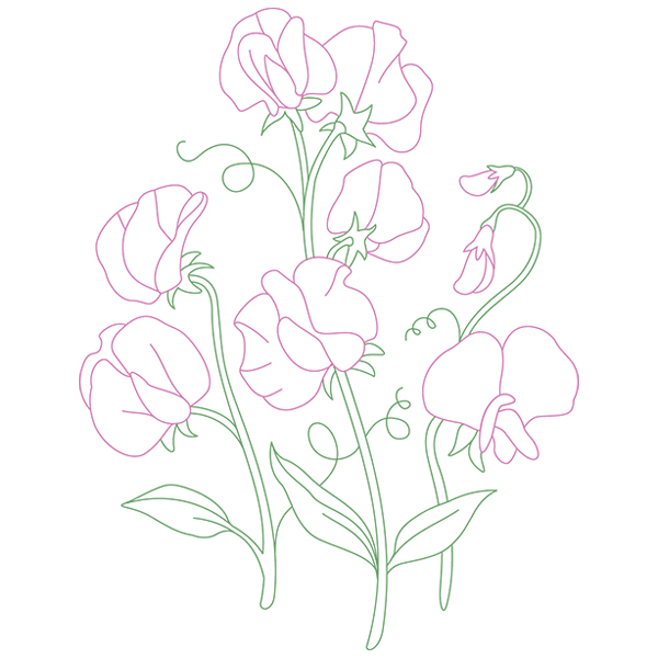 Pretty Little Sweet Peas [SVG, DXF]