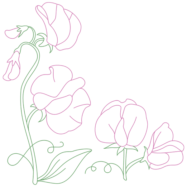 Pretty Little Sweet Pea Corner [SVG, DXF]