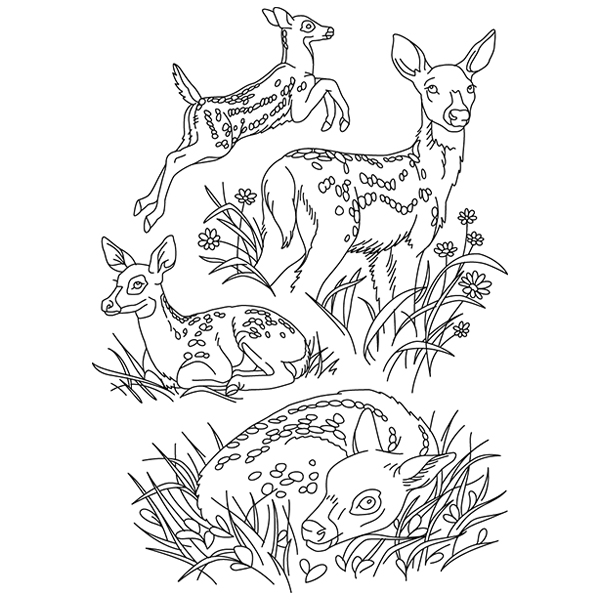 Spring Deer Sketch [SVG, DXF]