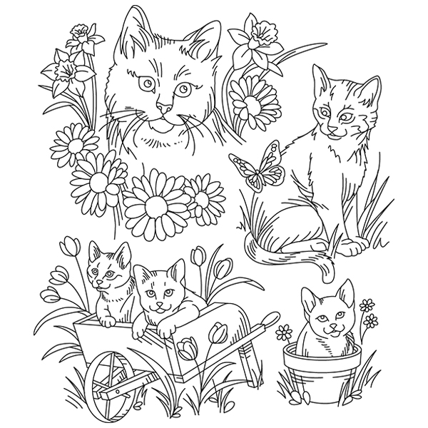Sweet Kitten Collage [SVG, DXF]