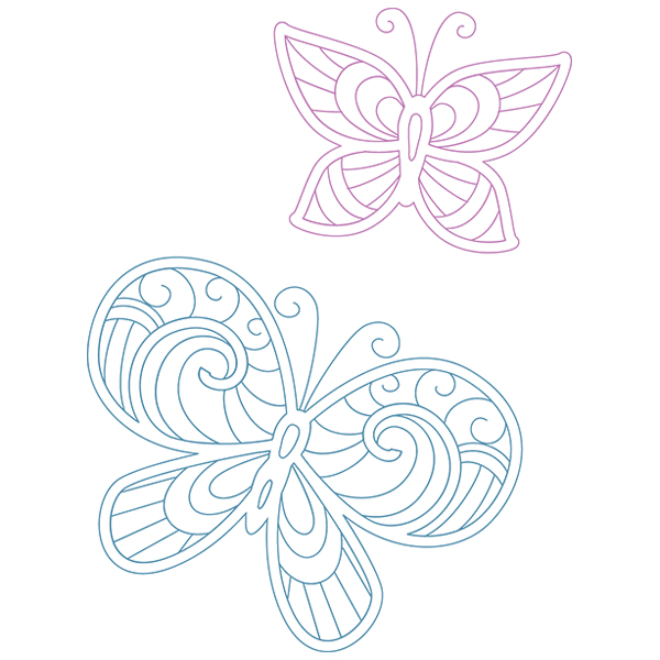 Flight of the Butterfly Pair [SVG, DXF]