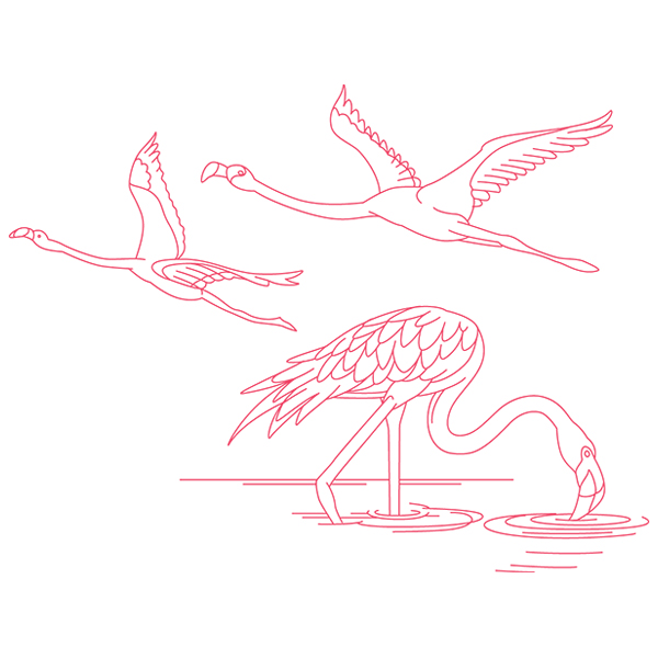 Flamingos Take Flight [SVG, DXF]