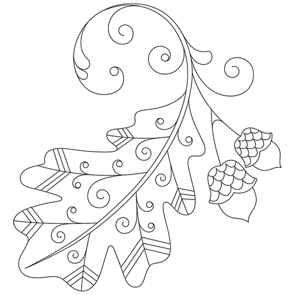 Delicate Oak Leaf [SVG, DXF]