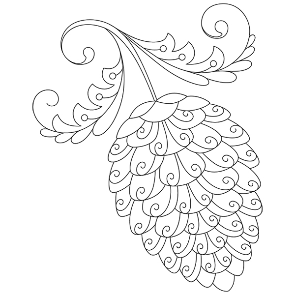 Delicate Pinecone [SVG, DXF]