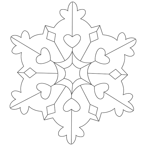 Heart Filled Snowflake [SVG, DXF]
