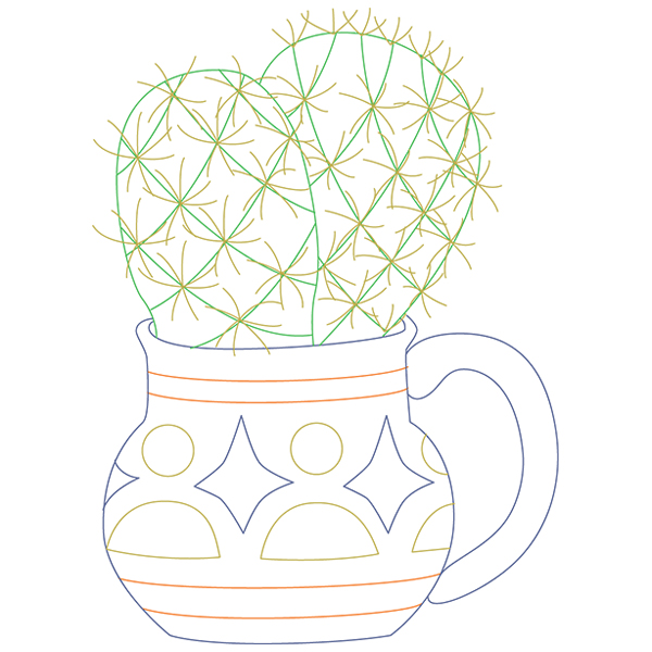 Cup o' Succulent - Pin Cushion [SVG, DXF]