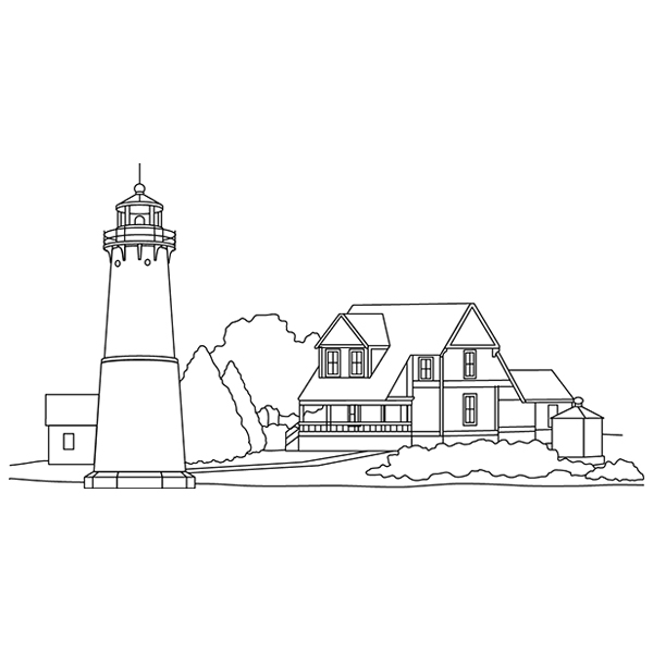 Rock Island Lighthouse Sketch (New York) [SVG, DXF]