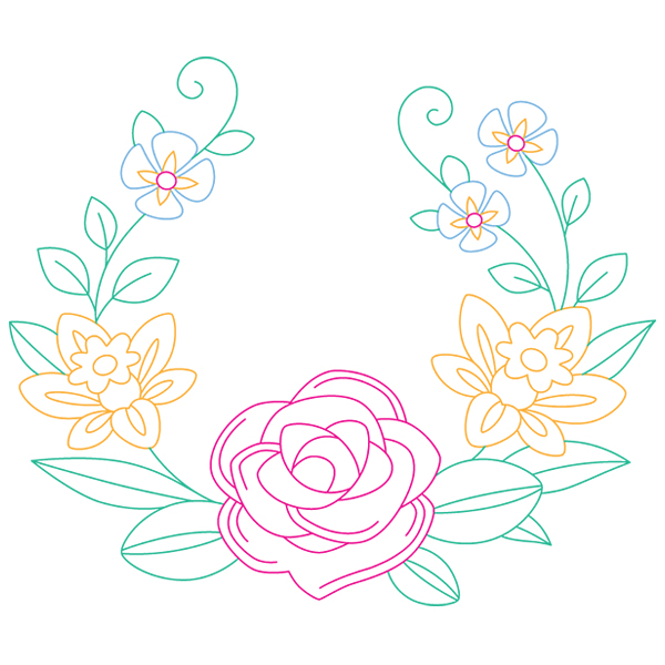 Floral Laurels - Friday [SVG, DXF]