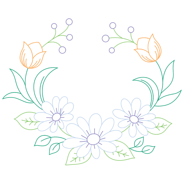 Floral Laurels - Saturday [SVG, DXF]