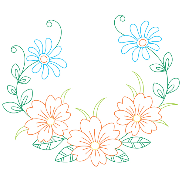 Floral Laurels - Monday [SVG, DXF]