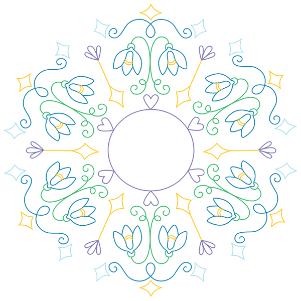 Kaleidoscope of Snowdrops [SVG, DXF]