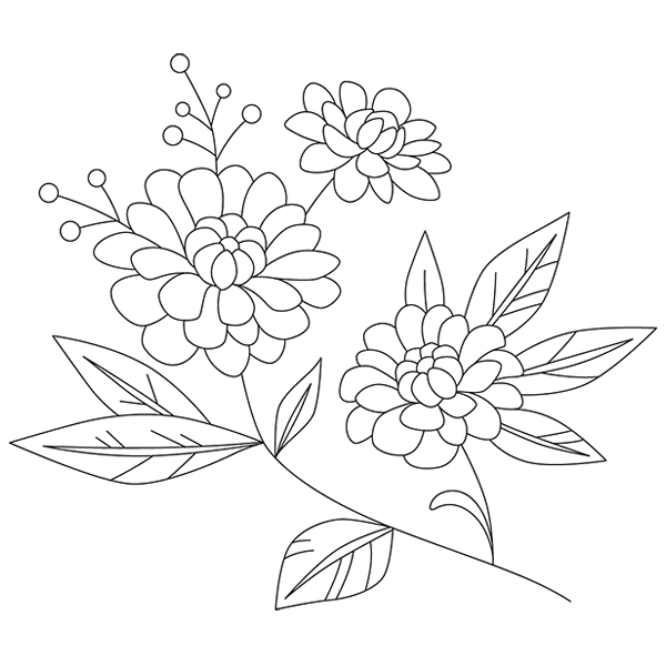 Rustic Zinnia Accent [SVG, DXF]